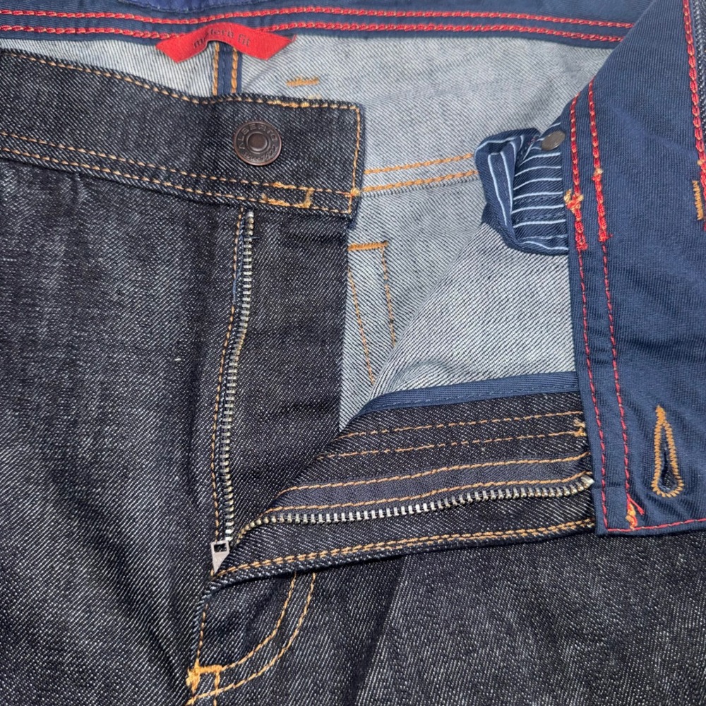 Alberto Stone Modern Fit Authentic Denim Jeans Dark Wash Mens 38x30 Indigo - Picture 8 of 8